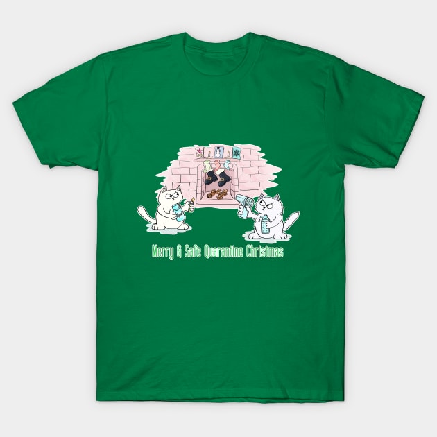 Cats Christmas Quarantine precautions T-Shirt by Brash Ideas